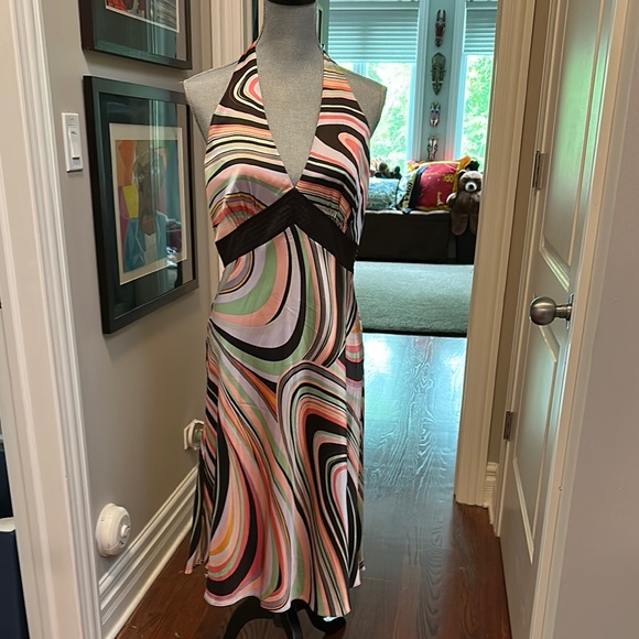 NEW Laundry By Shelli Segal SILK Halter Dress Size 12 - Picture 1 of 7